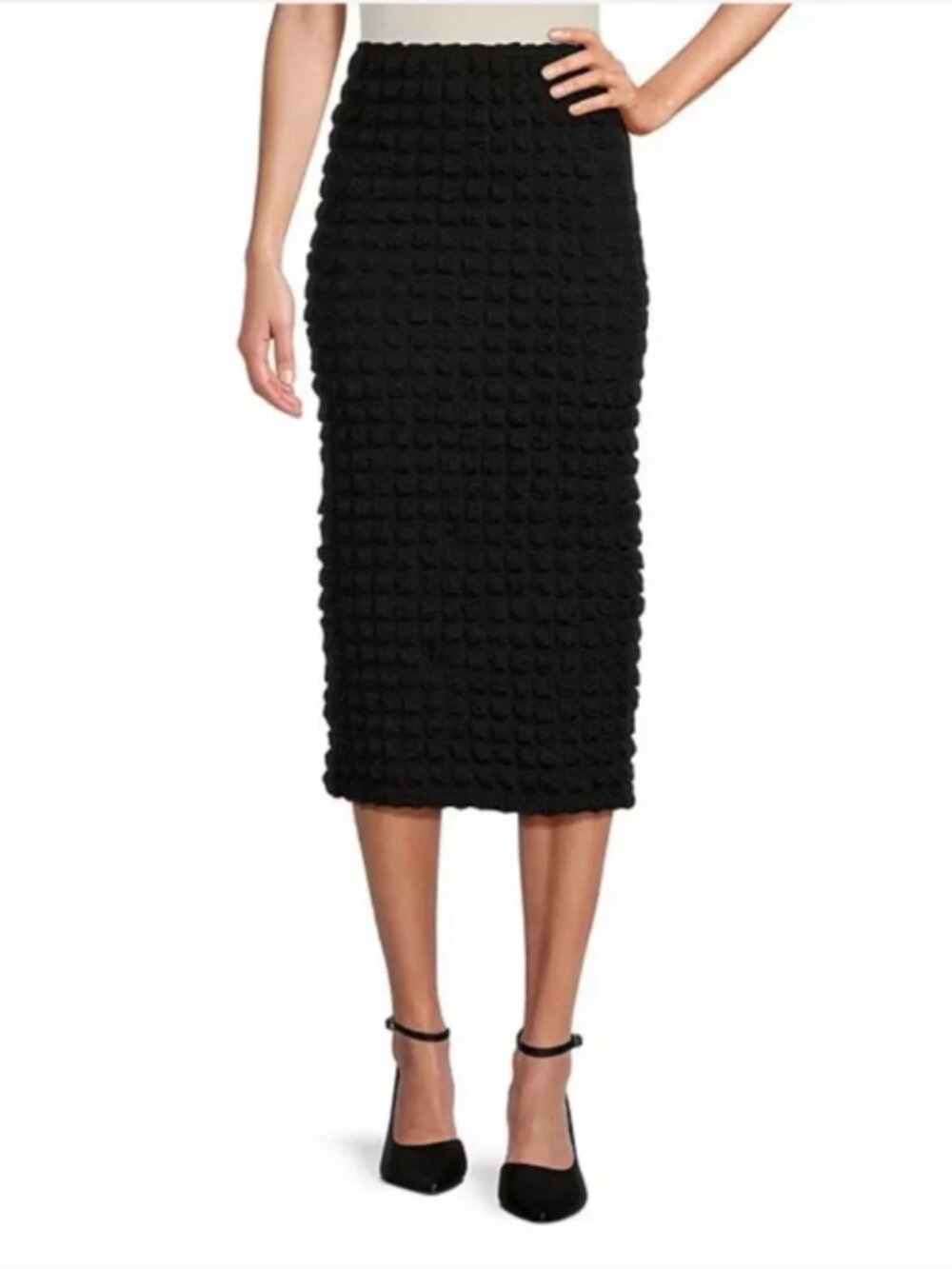 Antonio Melani Chantal Bubble Smocked Midi Pencil Skirt - Womens Large